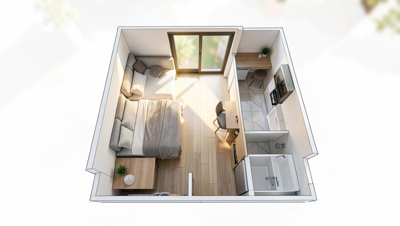 kawalerka 30m2 plan
